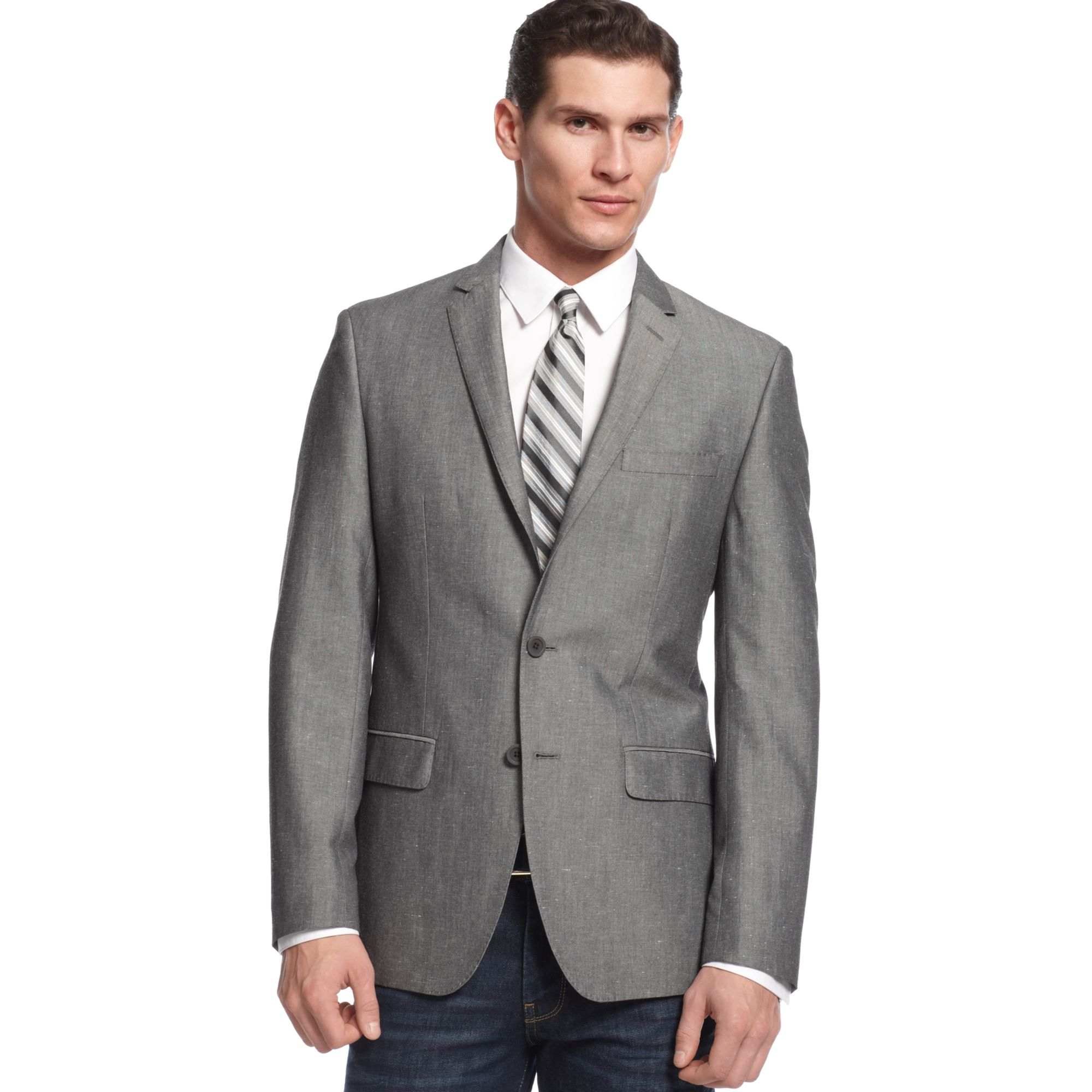 Lyst - Dkny Grey Linen Blend Sport Coat Extra Slim Fit in Gray for Men