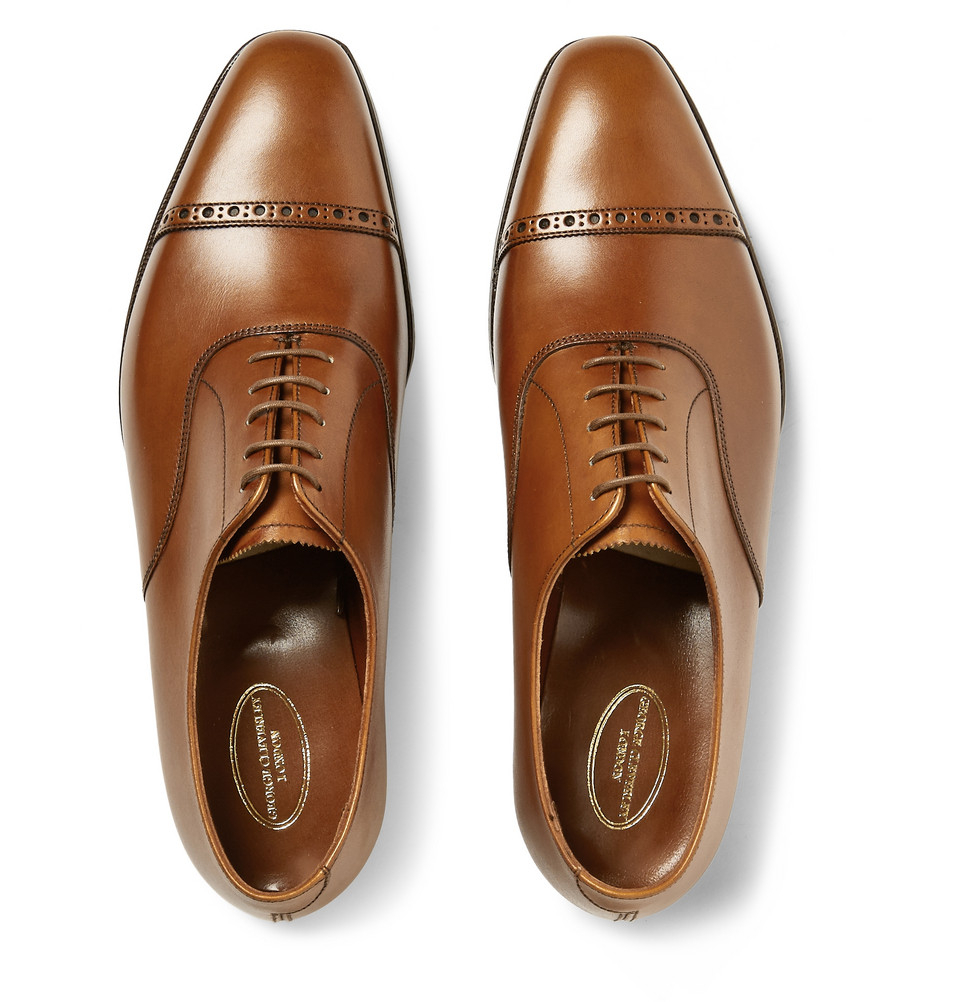 George Cleverley Charles Leather Oxford Brogues in Brown for Men - Lyst