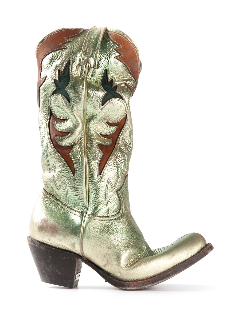 Golden Goose Deluxe Brand Laminated Cowboy Boots in Green - Lyst