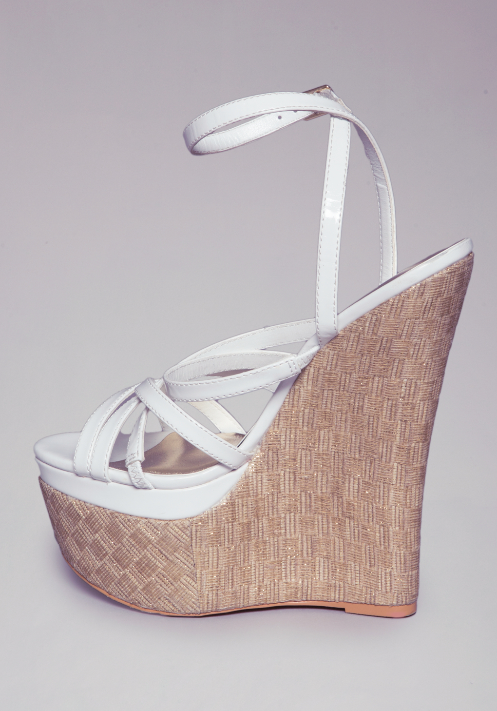 Lyst Bebe Nori Strappy Wedges in White