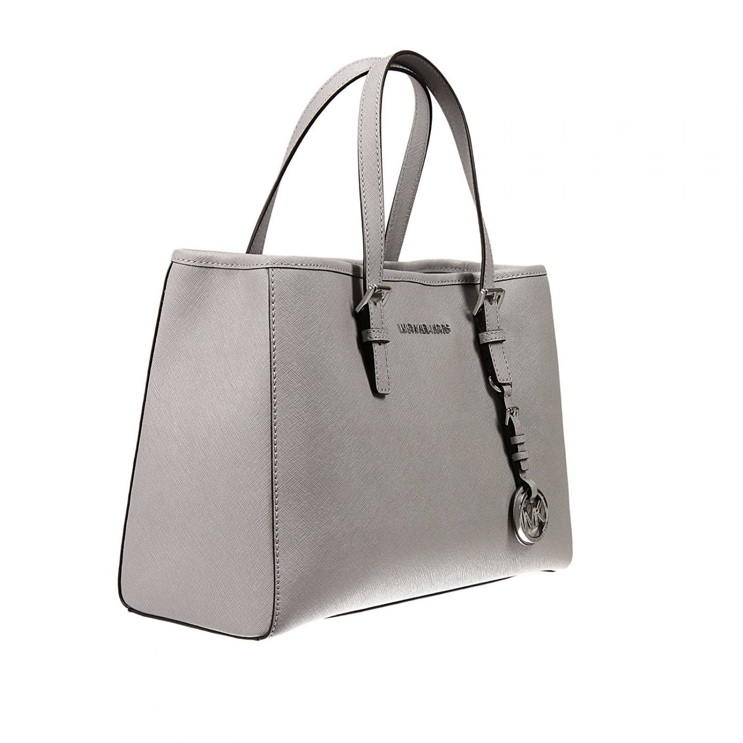 michael kors gray and white purse