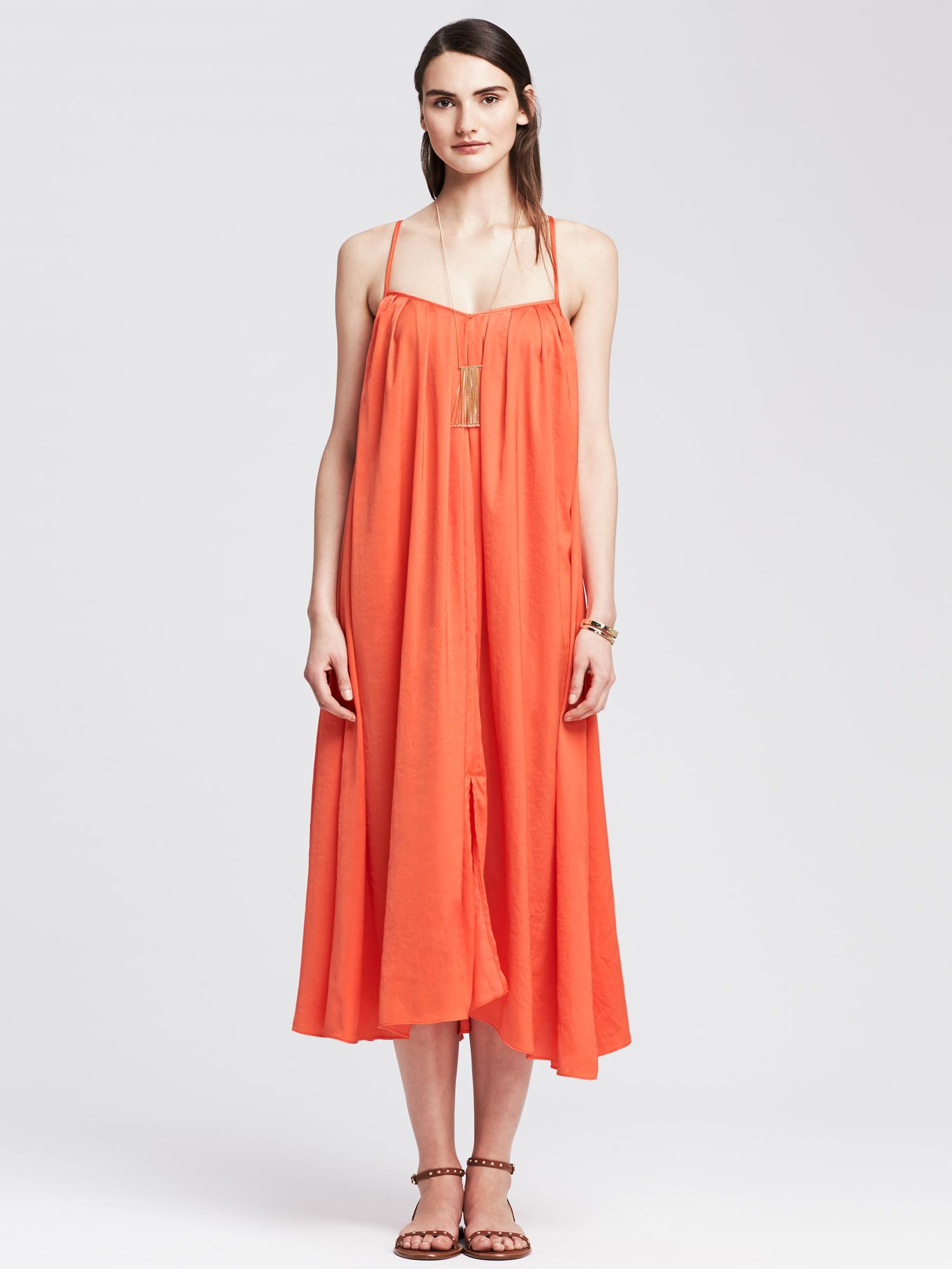 Banana republic Trapeze Dress in Orange (Coral dream) | Lyst