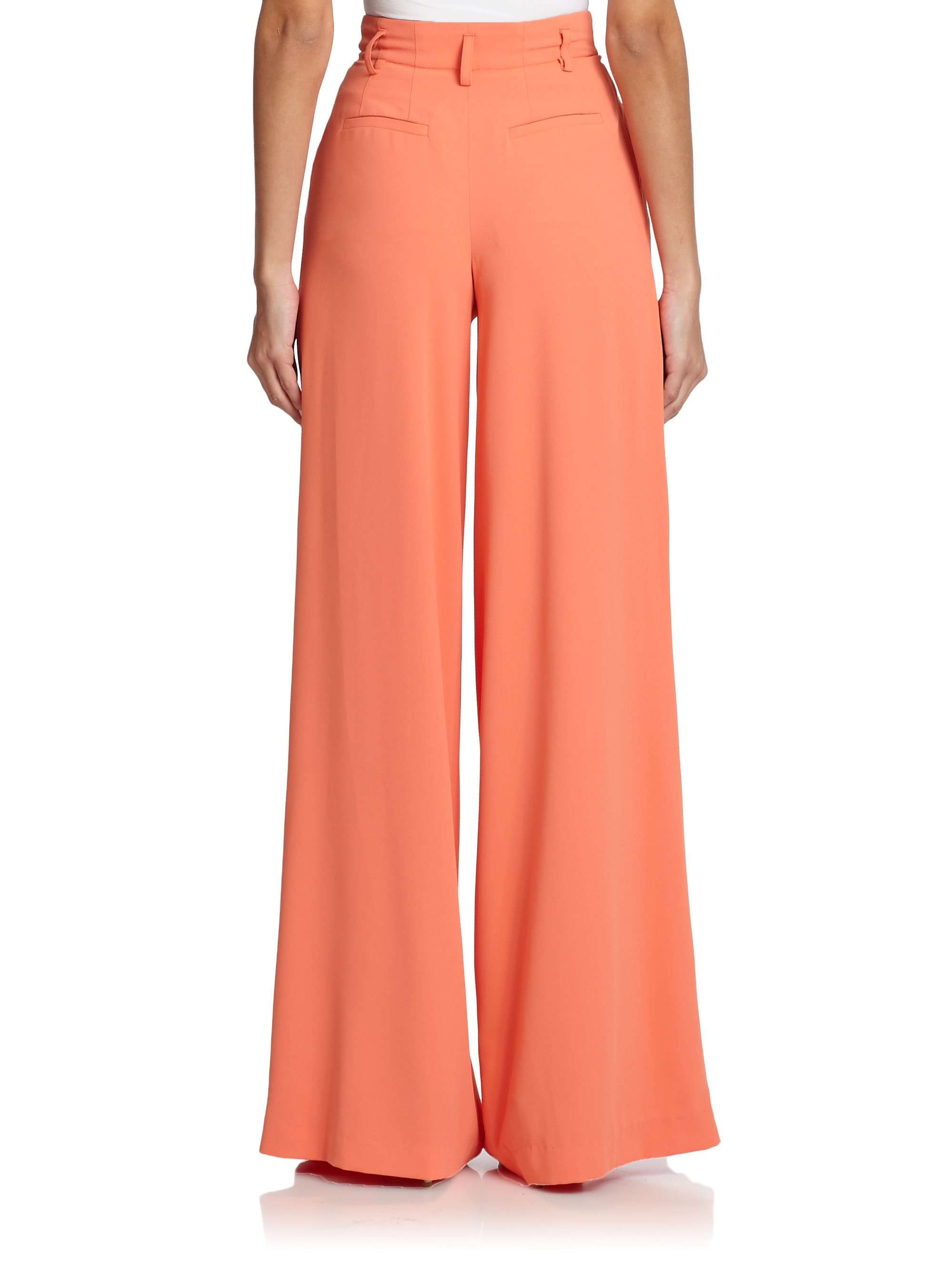 Lyst Alice Olivia High Waisted Wide Leg Pants In Pink   Alice Olivia Coral High Waisted Wide Leg Pants Pink Product 1 873311406 Normal 