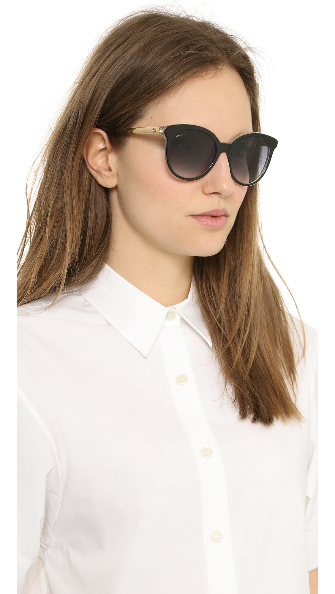 Lyst - Gucci Embossed Sunglasses - Havana/Brown Gradient in Black