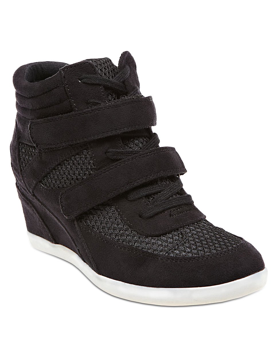 Madden Girl Hickorry Wedge Sneakers in Black | Lyst