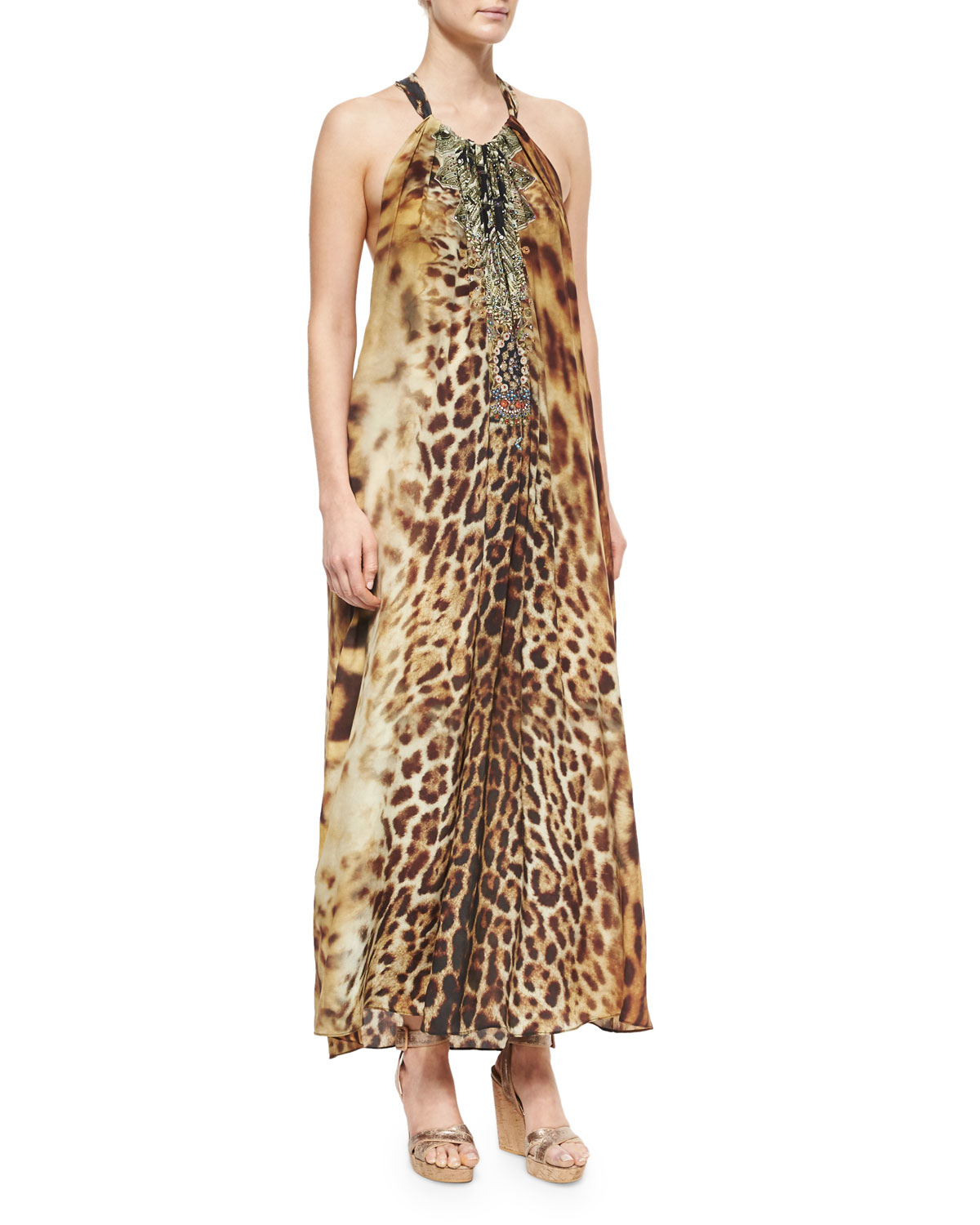 Camilla AnimalPrint Beaded Racerback Coverup Dress Lyst