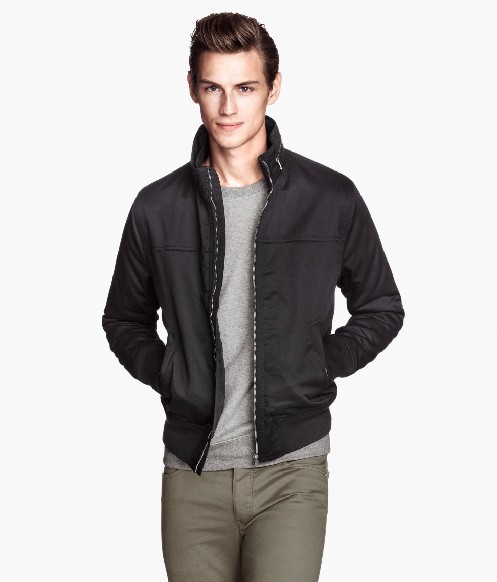 H M Twill Jacket In Black For Men Lyst Gallery