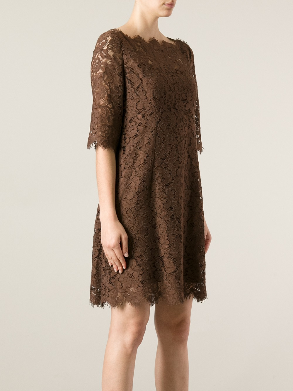 brown lace dress with sleeves