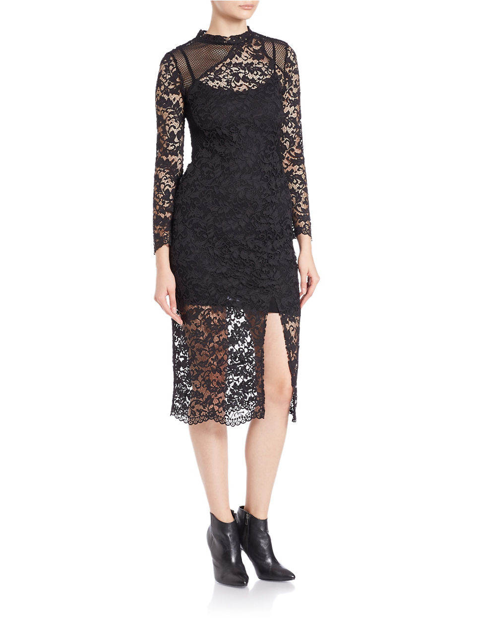 French connection Layeredeffect Lace Dress in Black Lyst