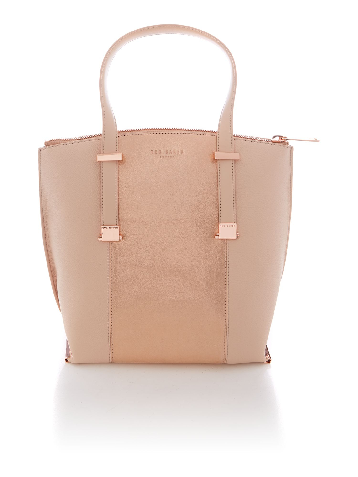 Ted baker Rose Gold Large Leather Tote Bag in Pink (Rose%20Gold) | Lyst