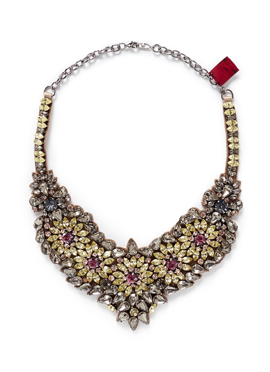 Lyst - Valentino Crystal Flower Necklace