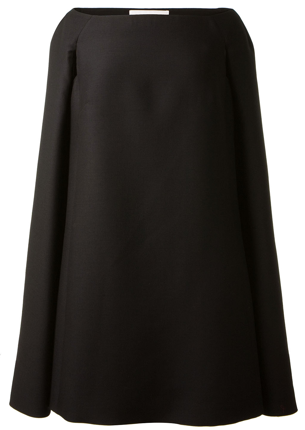 Valentino Black Wool and Silk Cape Dress in Black | Lyst