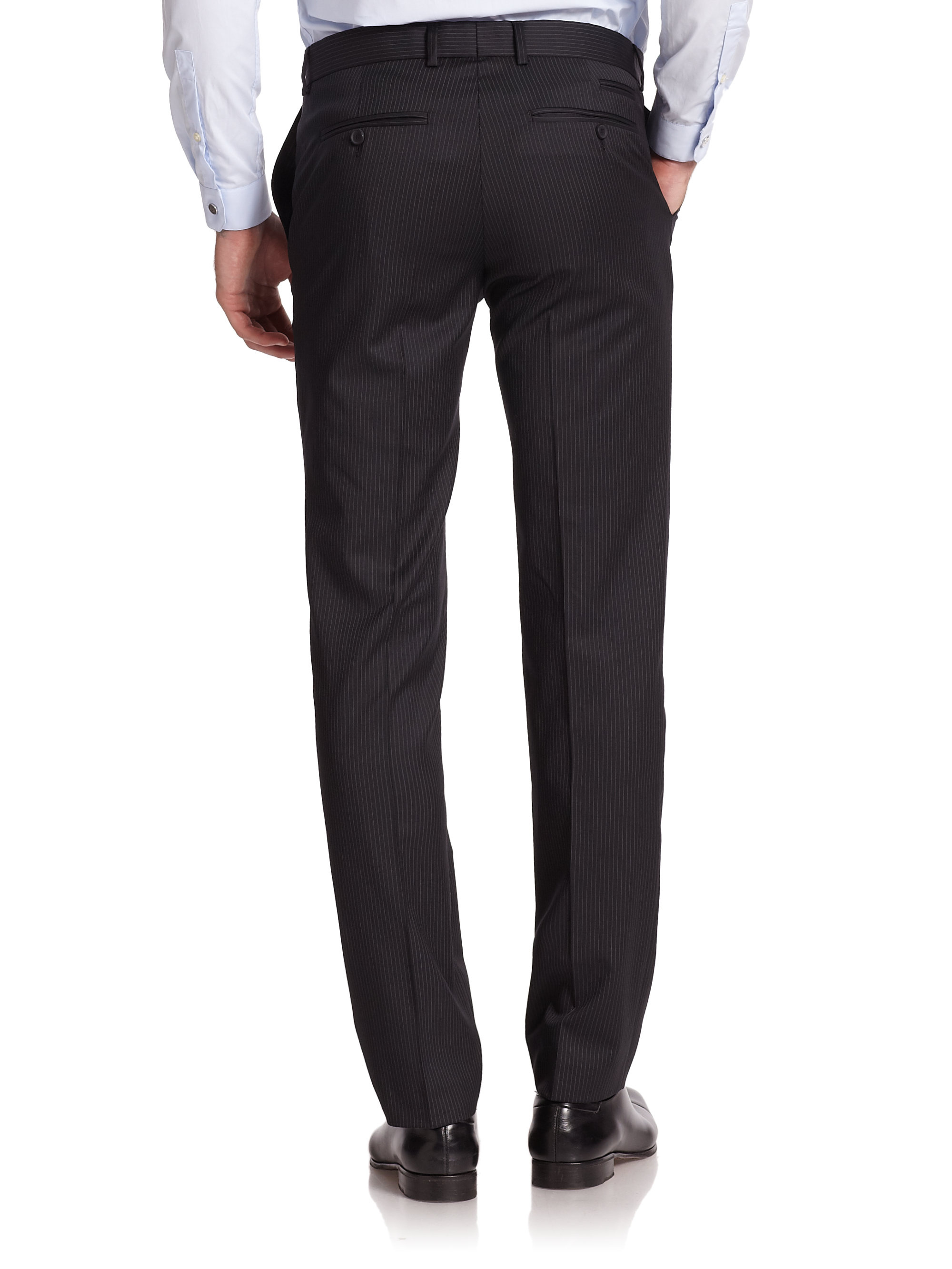 Lyst - The Kooples Wool Pinstripe Dress Pants in Black for Men