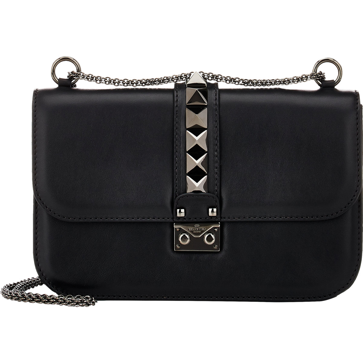 Lyst Valentino Rockstud Medium Shoulder Bag In Black Gallery Previously Sold At Barneys New York Women S Valentino Rockstud Bags
