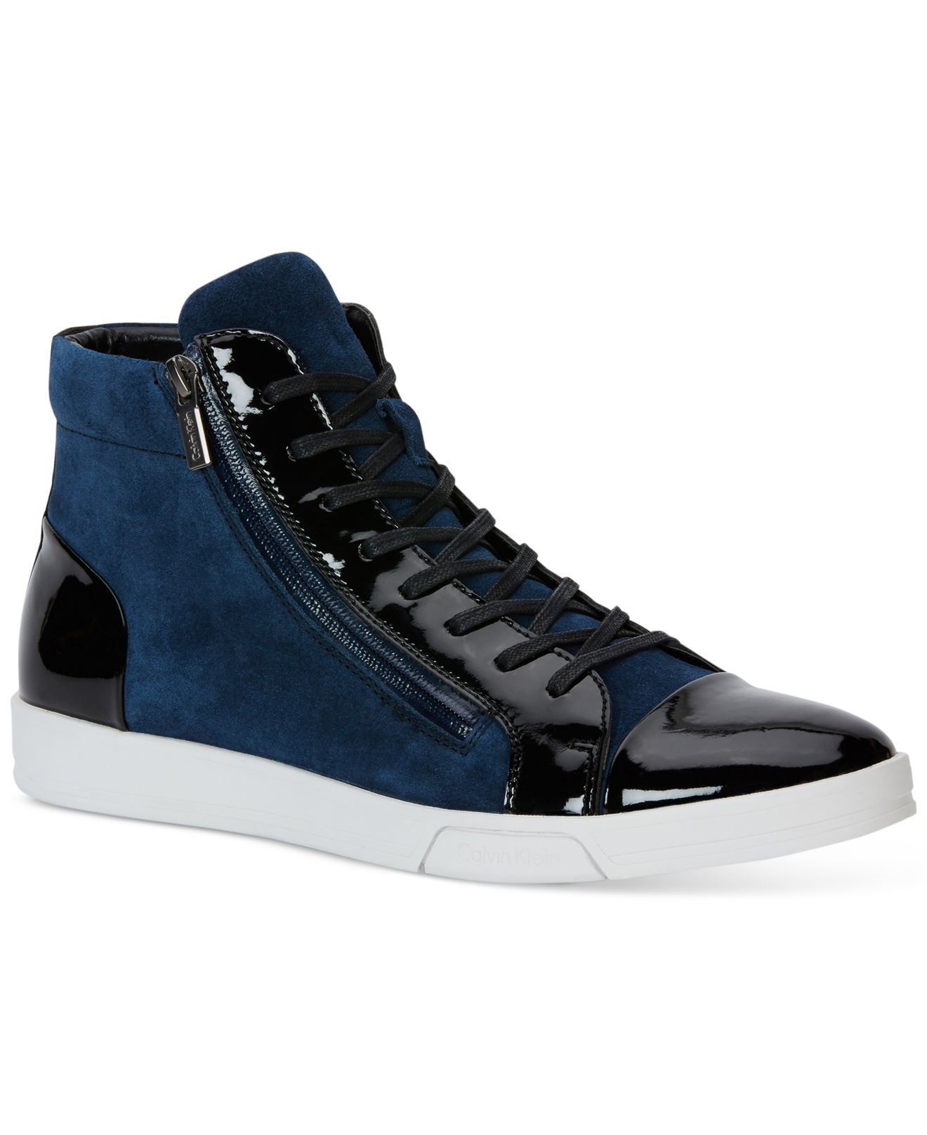 calvin klein men's berke brushed leather sneaker