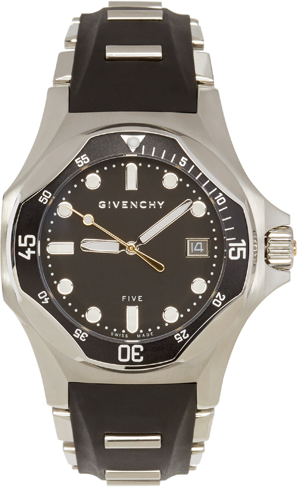 Givenchy Silver & Black Five Shark Watch in Metallic for Men - Lyst