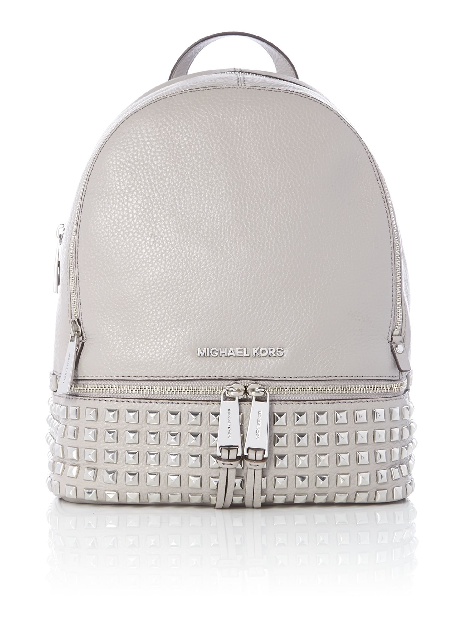 Michael Kors Rhea Zip Grey Small Studded Backpack in Gray (Grey) | Lyst