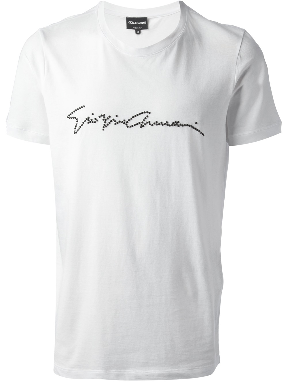 Giorgio Armani Beaded Logo T-Shirt in White for Men - Lyst
