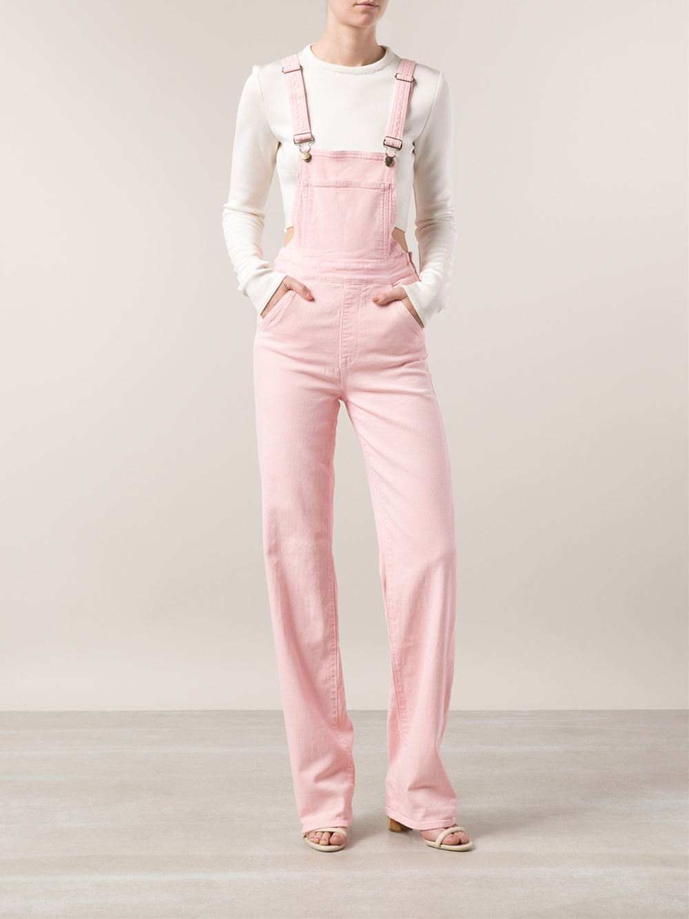 Lyst Wildfox Denim Overalls in Pink