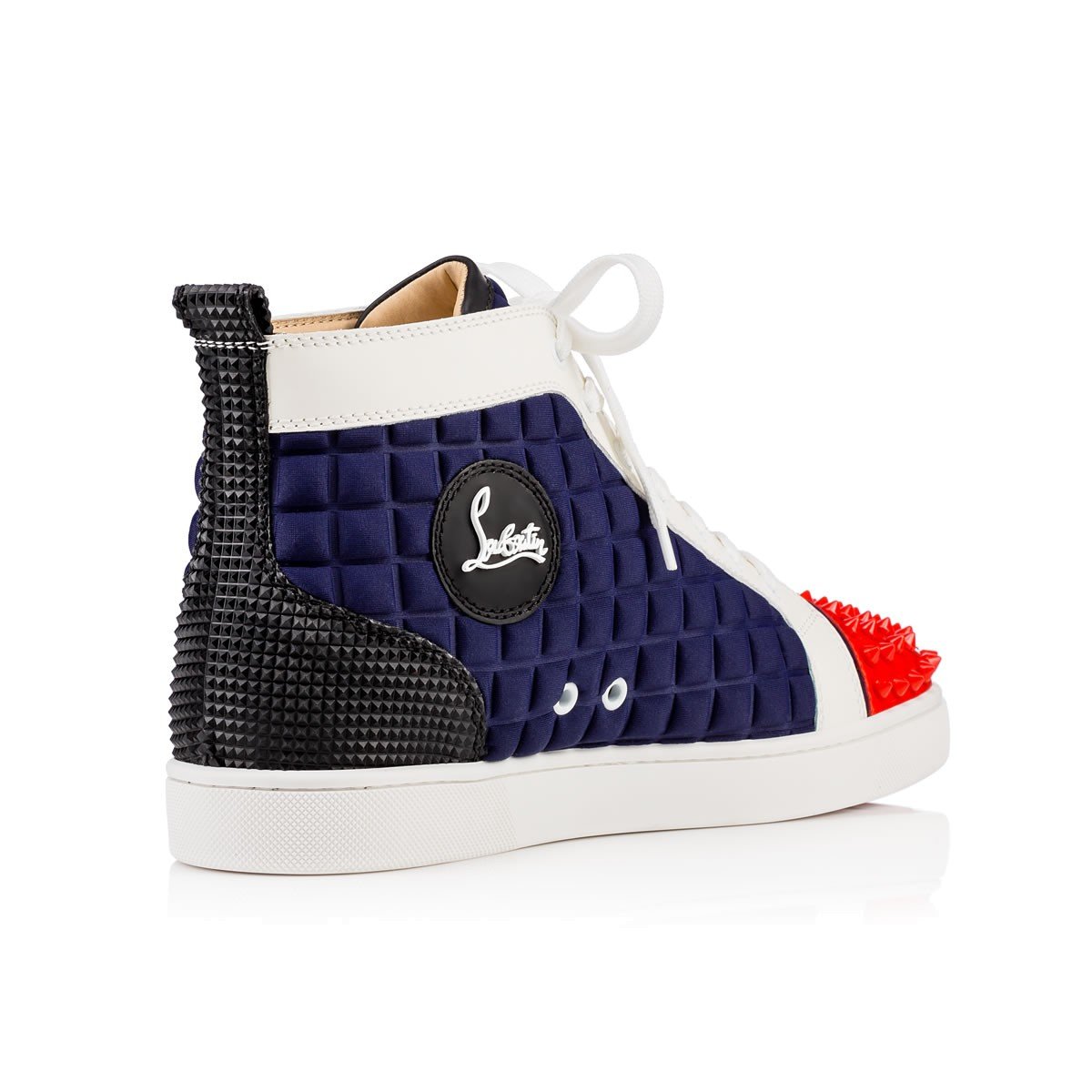 Christian louboutin Lou Spikes Neoprene High-Top Sneakers in Blue for ...