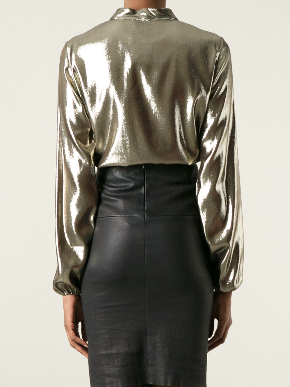 Lanvin Metallic Blouse in Metallic Lyst