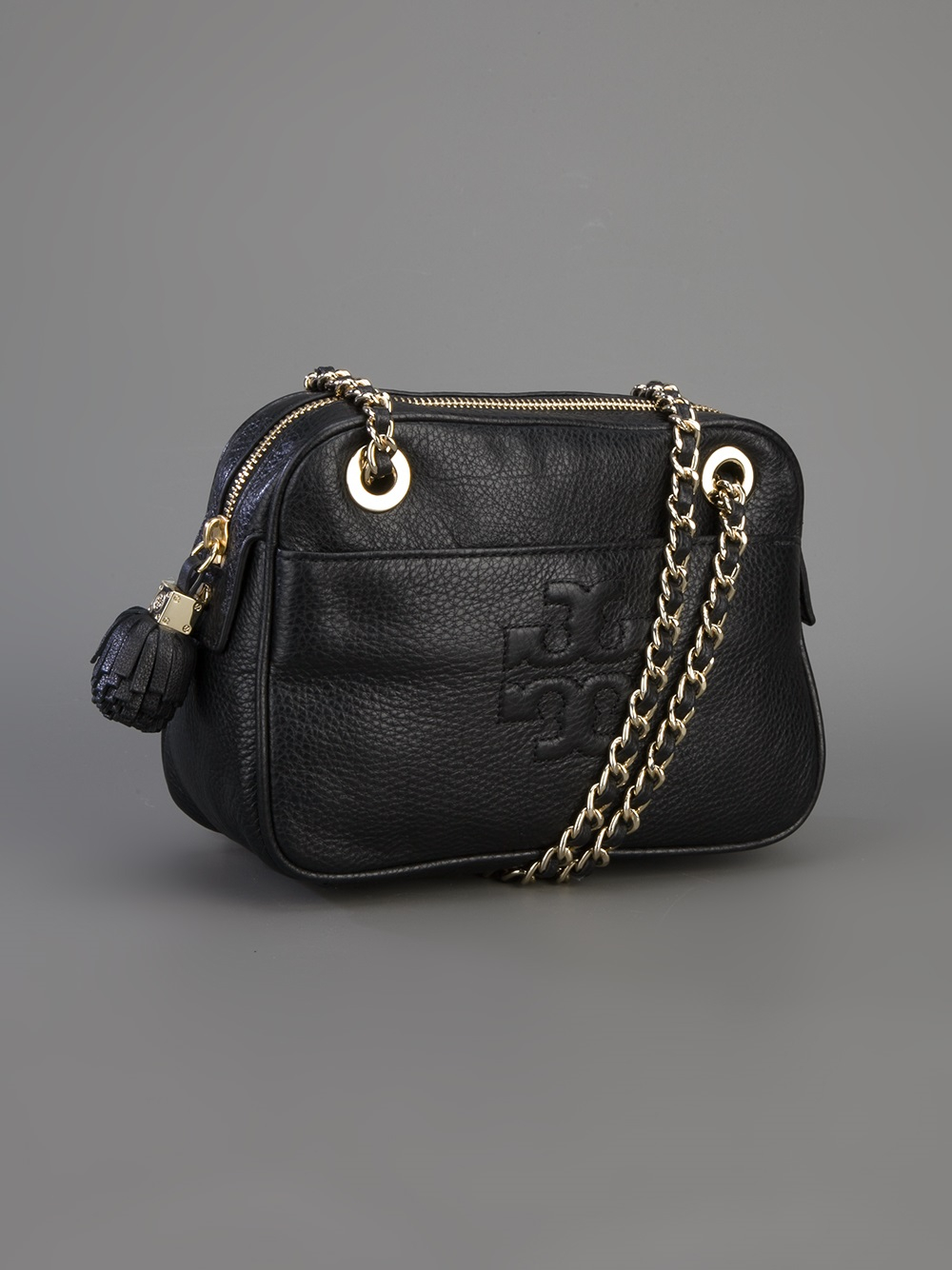 Lyst Tory Burch Chain Link Shoulder Bag In Black