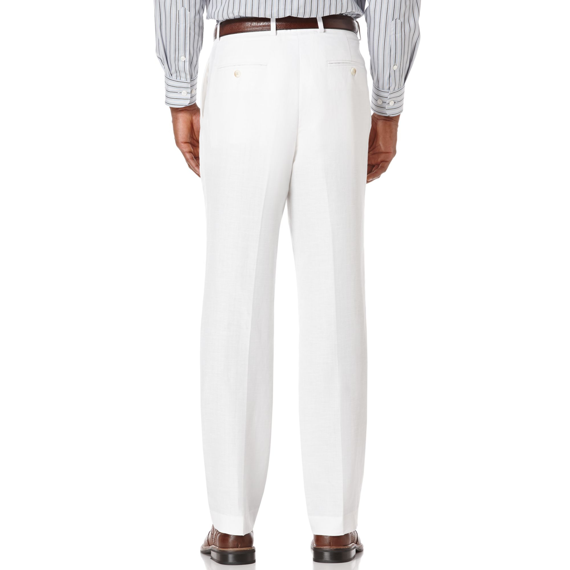 Lyst - Perry Ellis Big and Tall Linen Blend Herringbone Pants in White