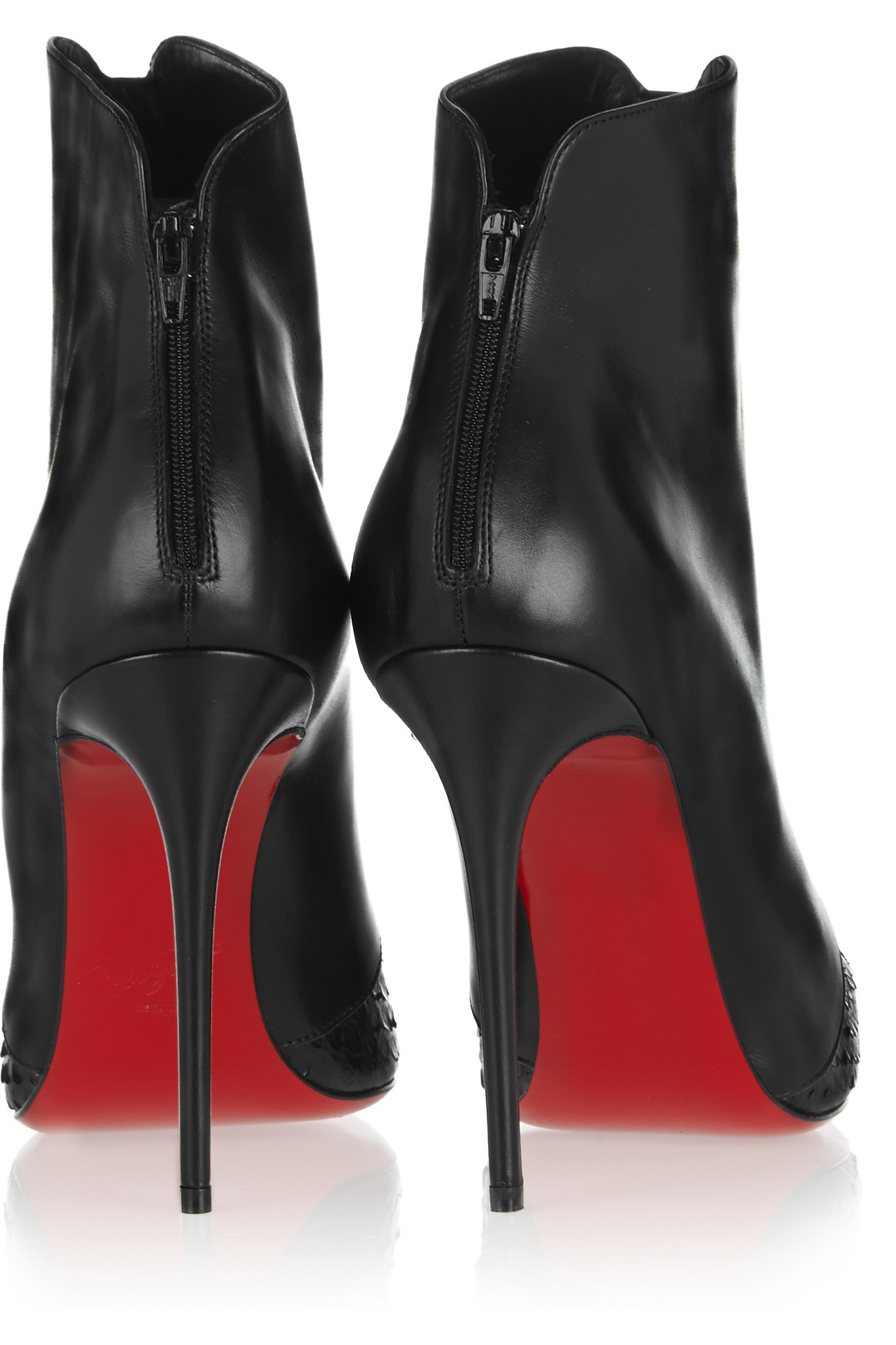 Christian louboutin Gaetanina 85 Python-Skin and Leather Boots in ...  