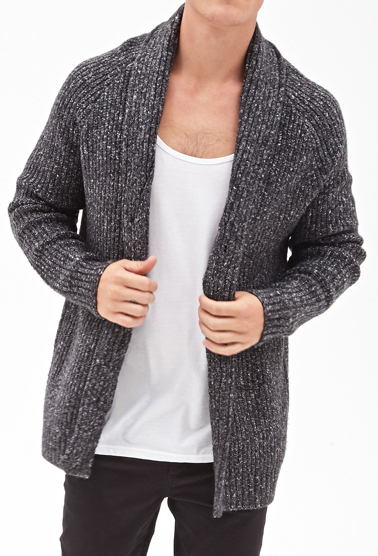 Forever 21 Cable Knit Cardigan in Gray for Men Lyst