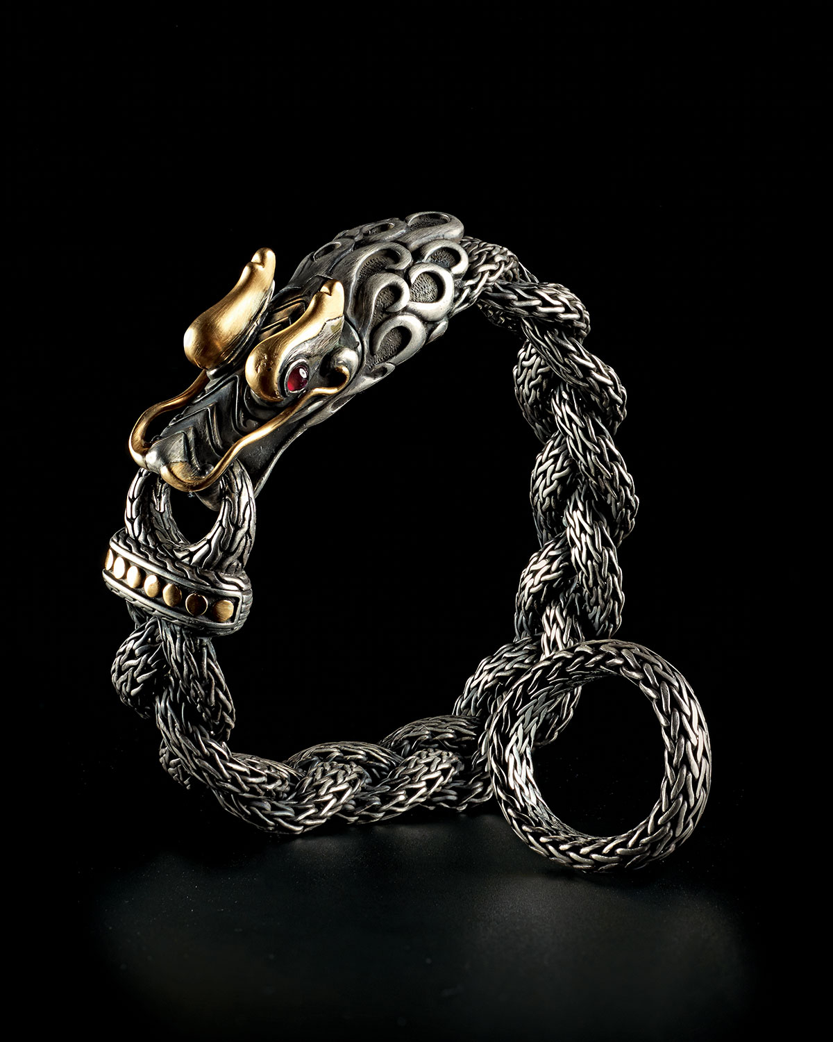 Lyst John Hardy Men S Naga Braided Dragon Head Bracelet With Ruby Gallery