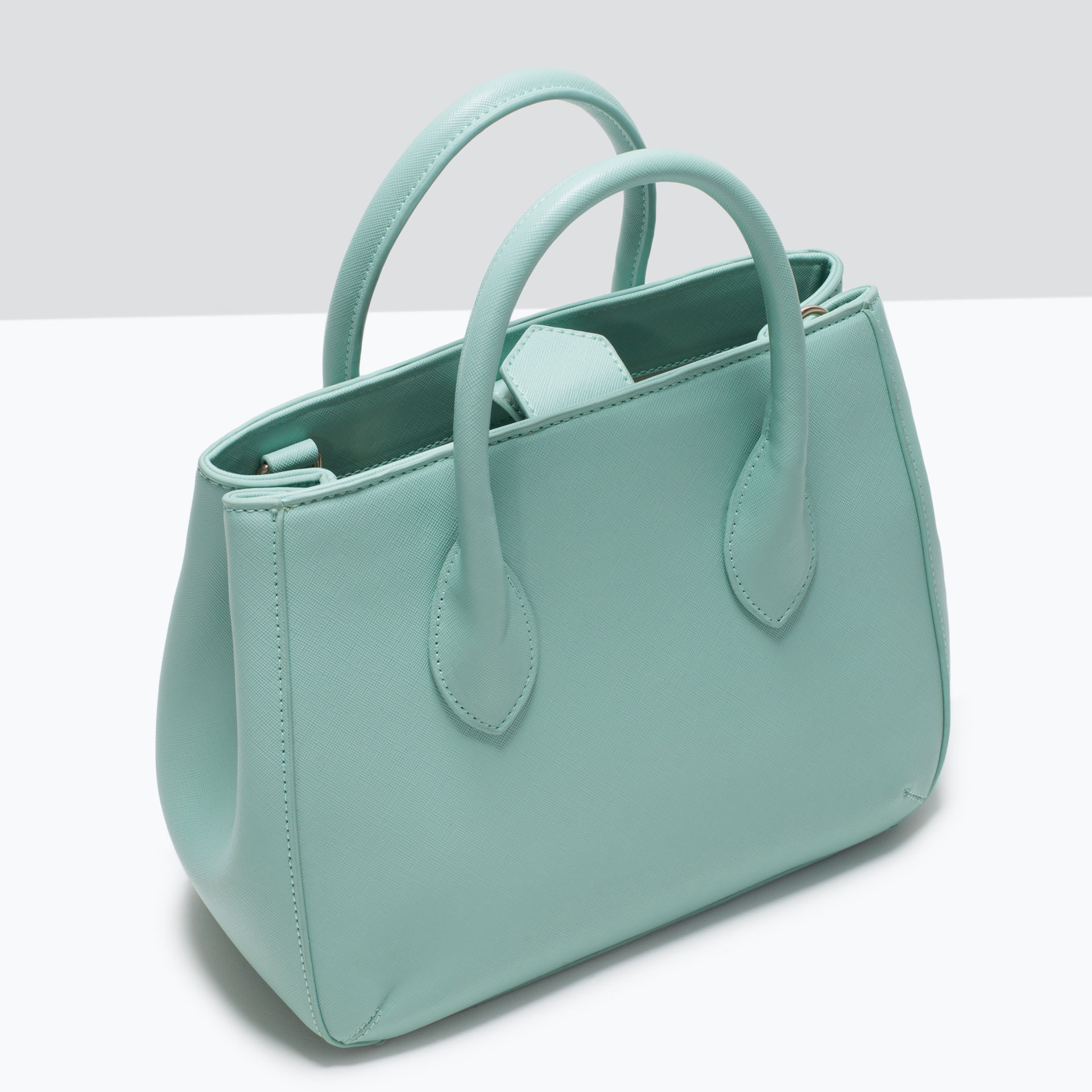 zara mini city bag in blue turquoise lyst zara mini city bag in blue turquoise lyst