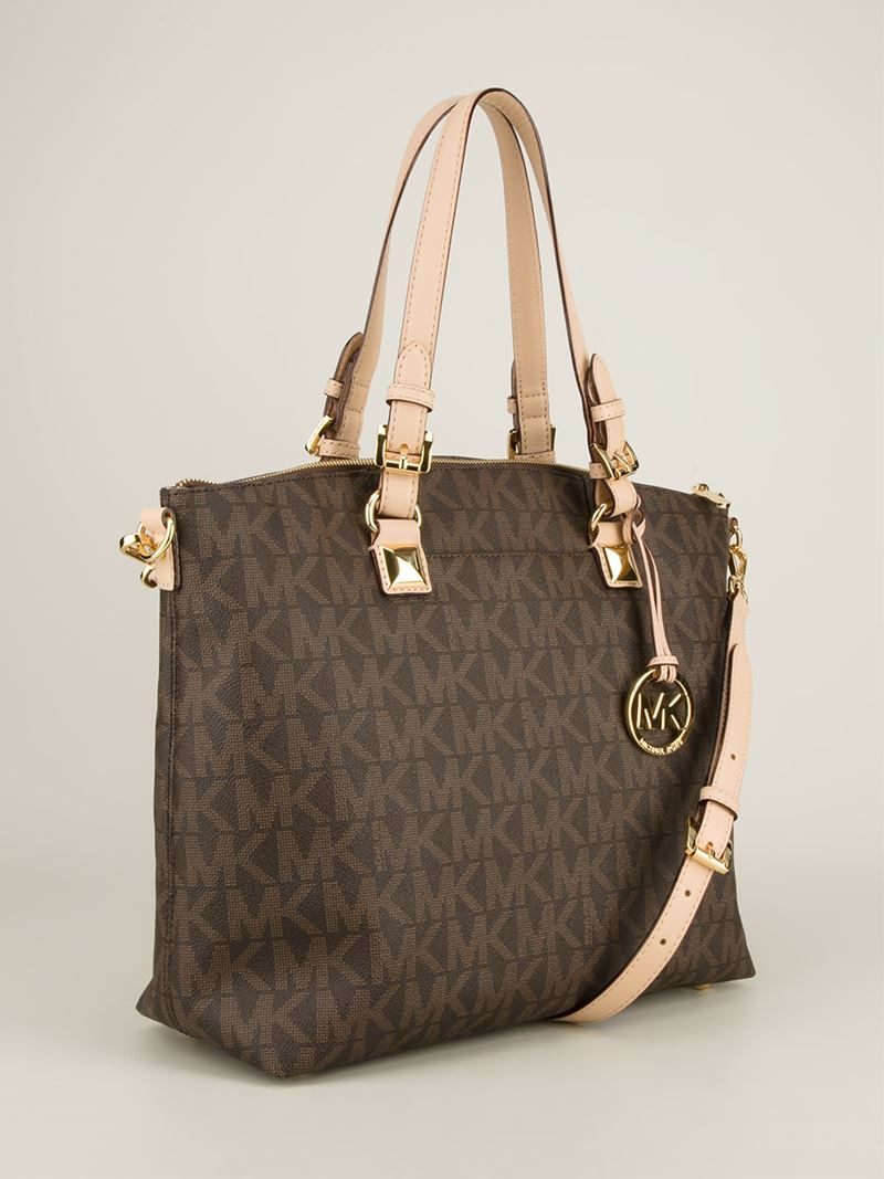 michael kors jet set medium tote brown