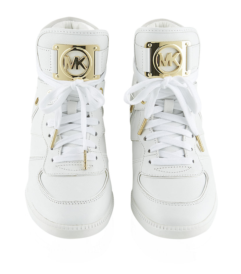 Michael michael kors Nikko Leather High Top Sneaker in White | Lyst