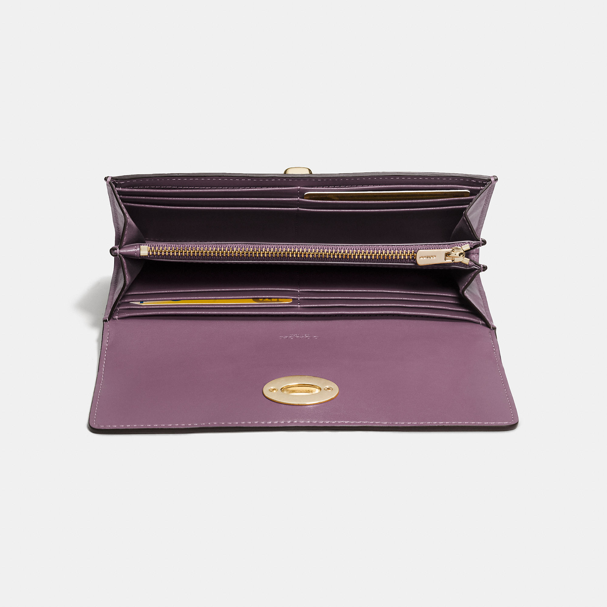 Lyst COACH Turnlock Slim Envelope Wallet In Smooth Leather in Purple