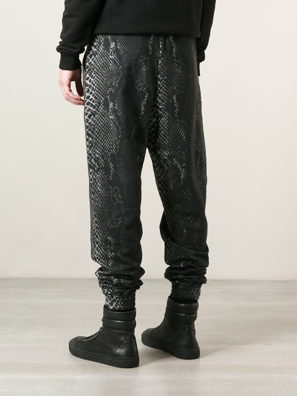 Lyst - Christopher Kane Snakeskin Print Tapered Trousers in Black for Men