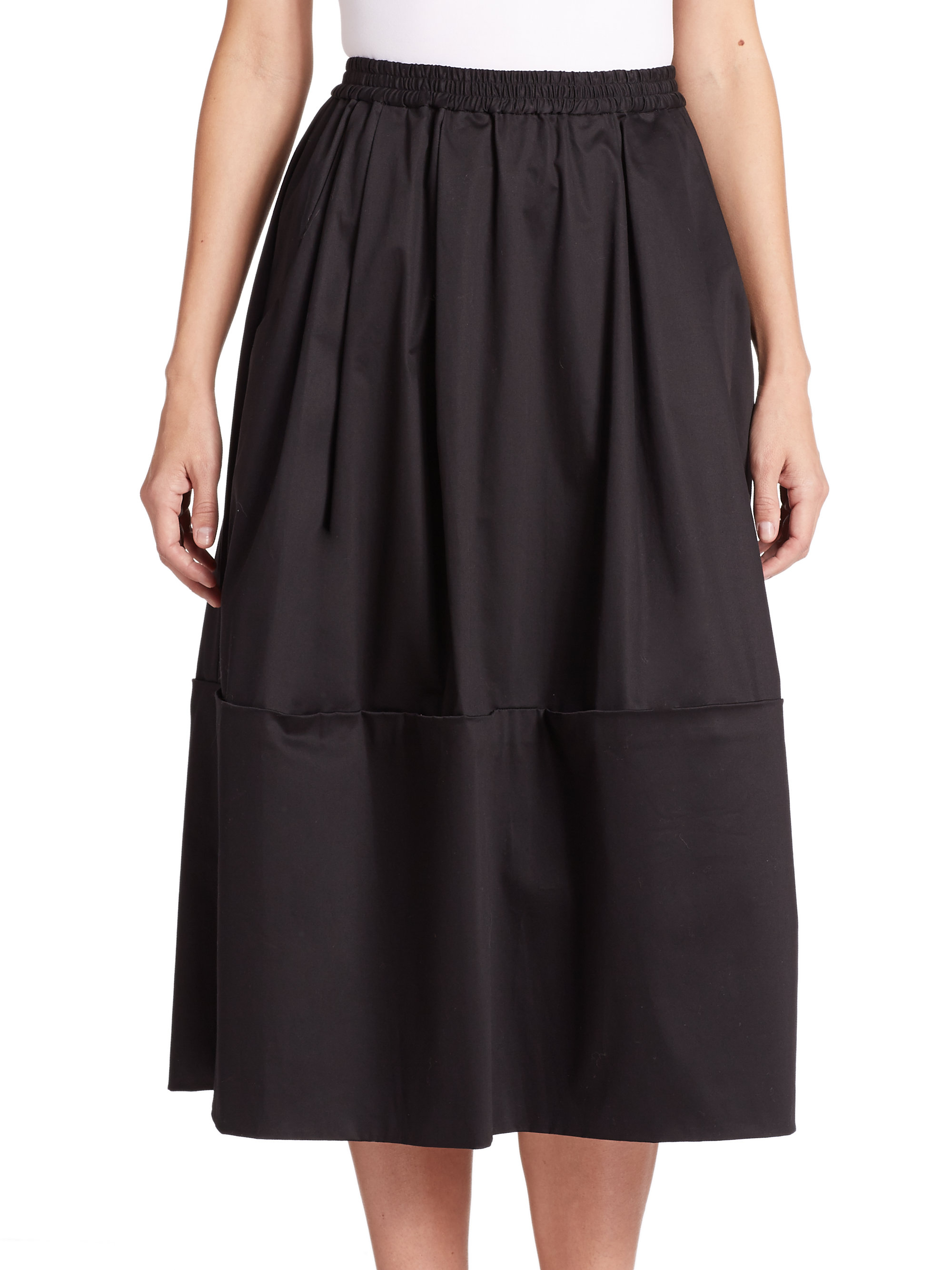 Lyst - Tome Cotton Sateen Dirndl Skirt in Black