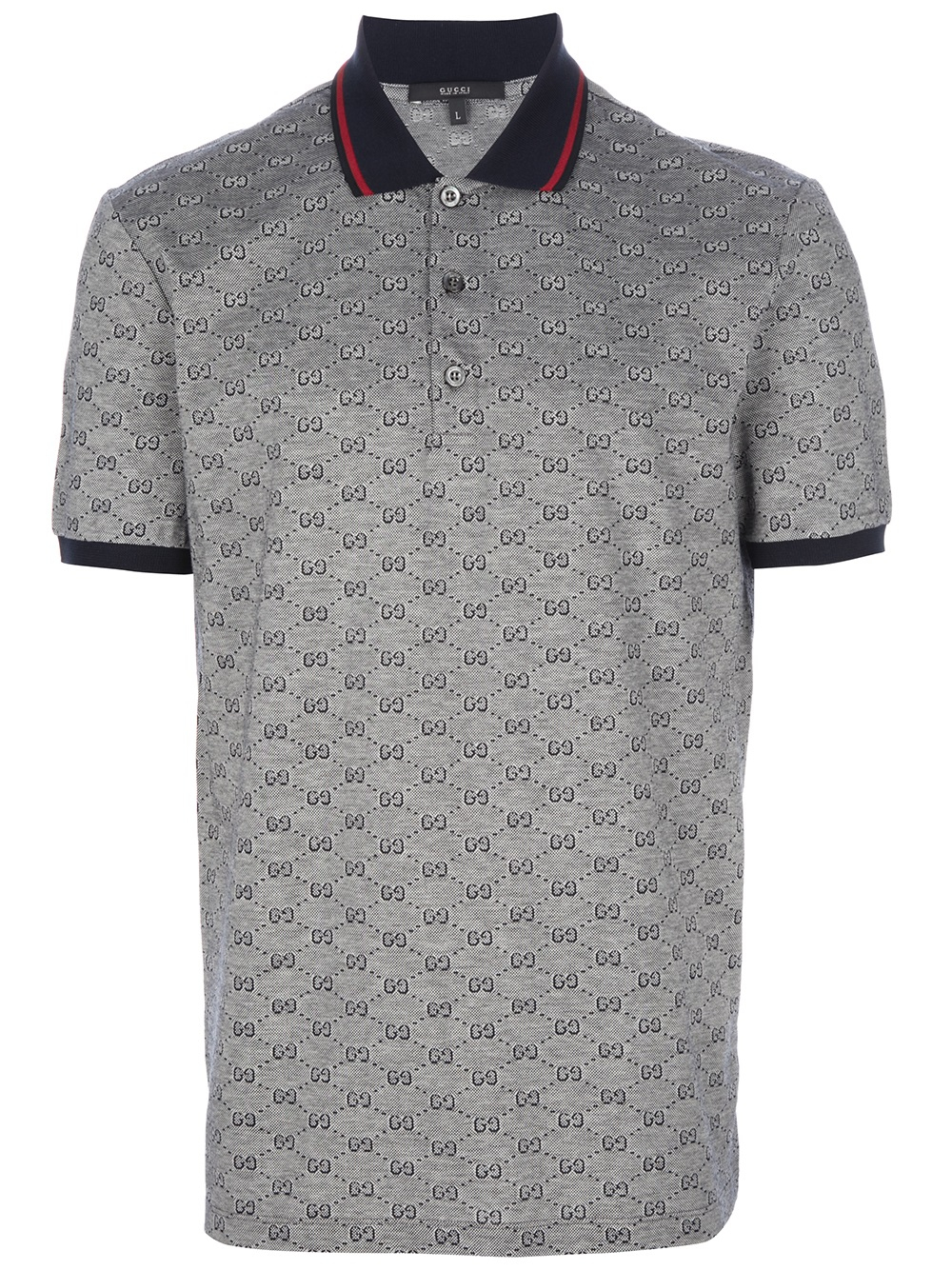 Lyst - Gucci Monogram Polo Shirt in Blue for Men