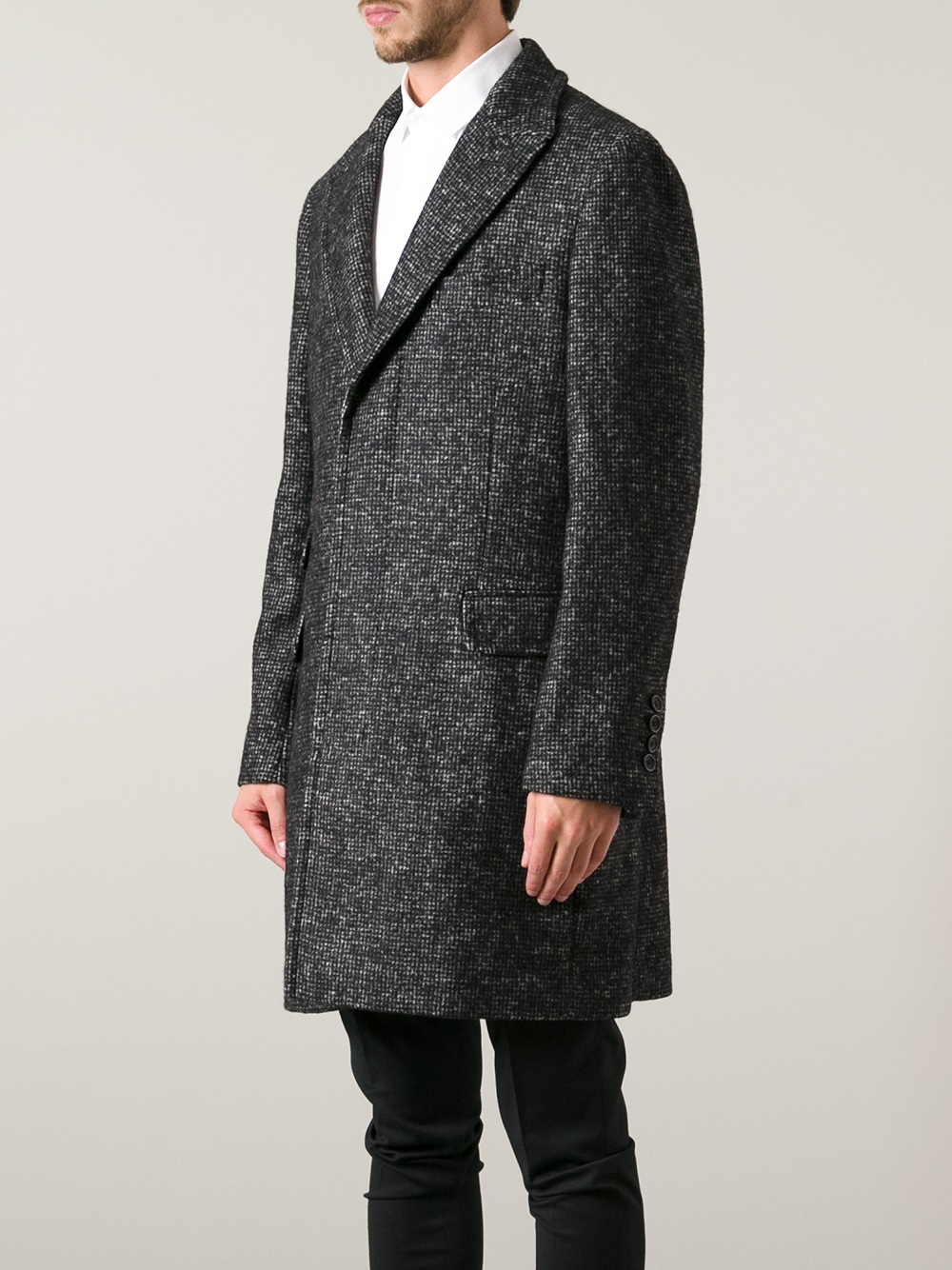 Lyst - Gx1983 Check Alpaca-Wool Coat in Black for Men
