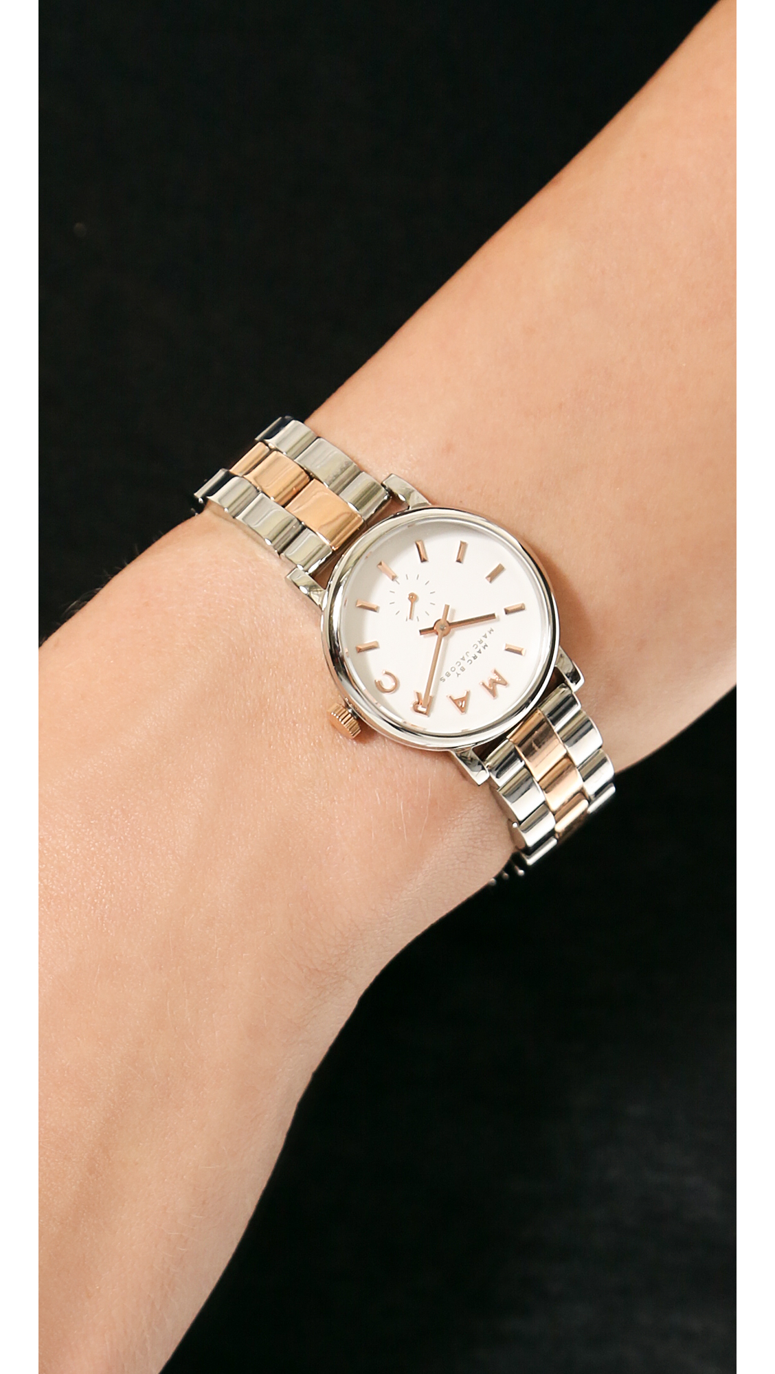 Lyst - Marc By Marc Jacobs Baker Watch - Two Tone Silver/Rose Gold in