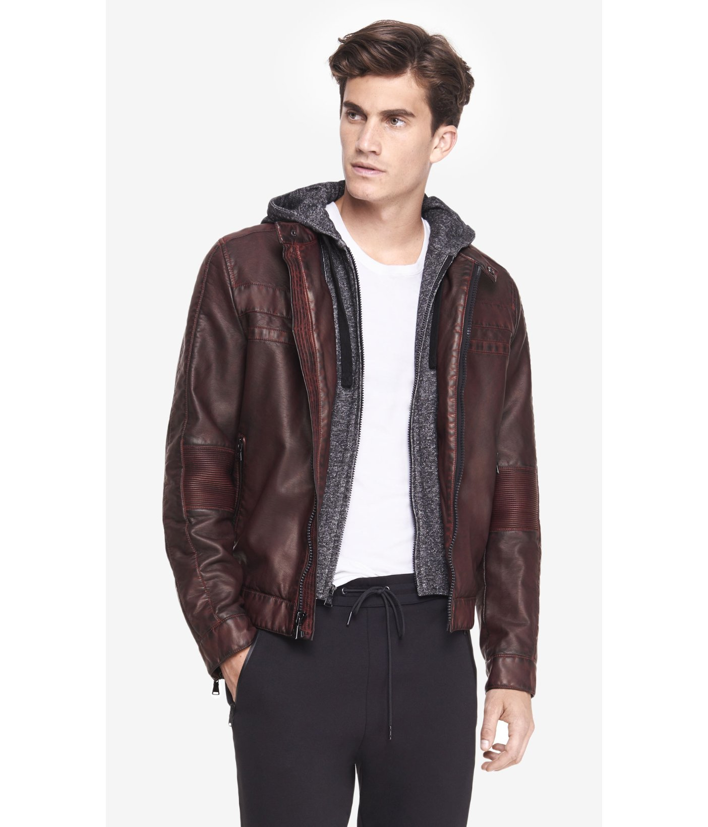 Express Minus The Leather System Biker Jacket In Purple For Men Gallery