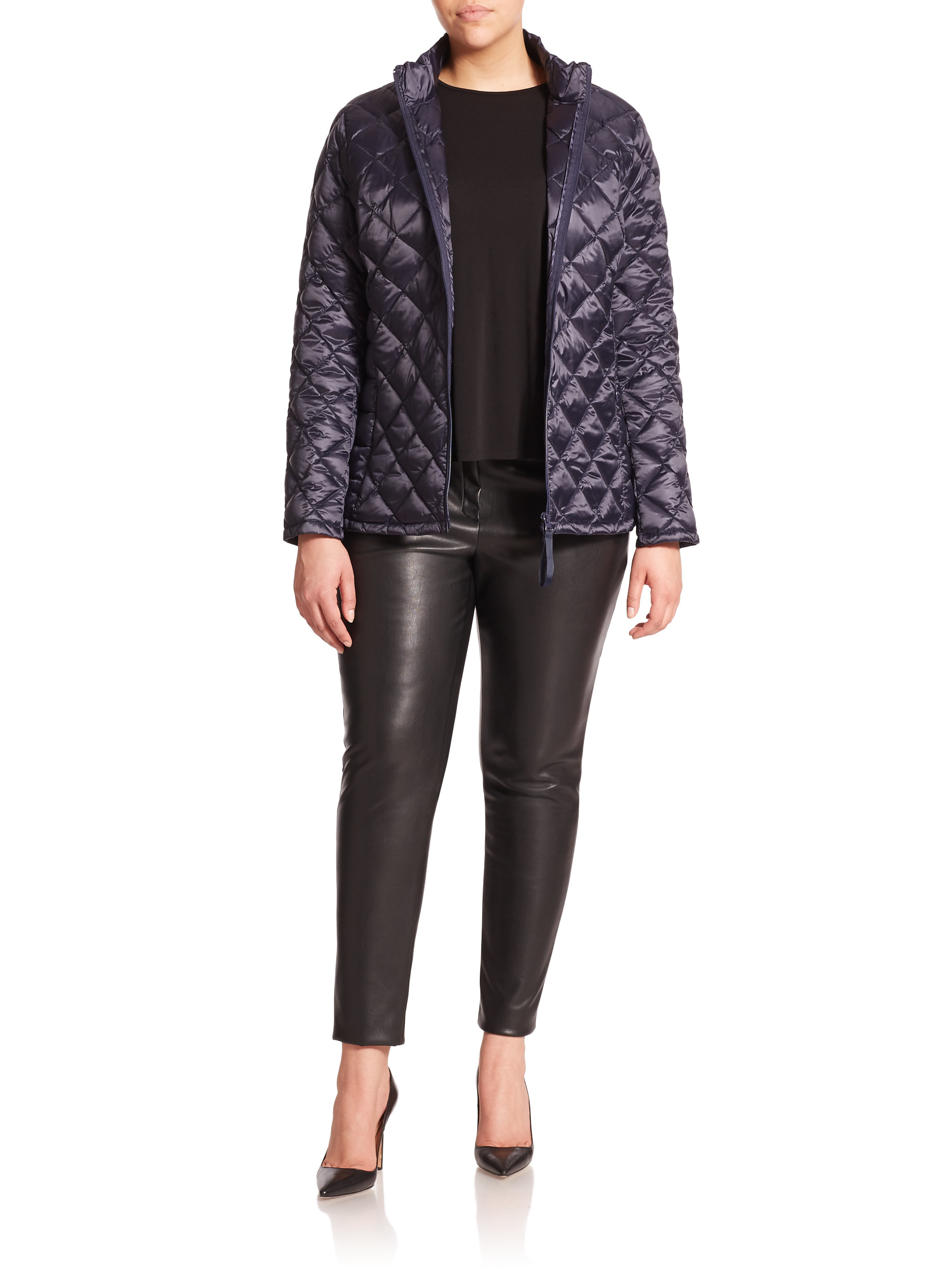 Lyst - Marina rinaldi Quilted Puffer Jacket in Blue