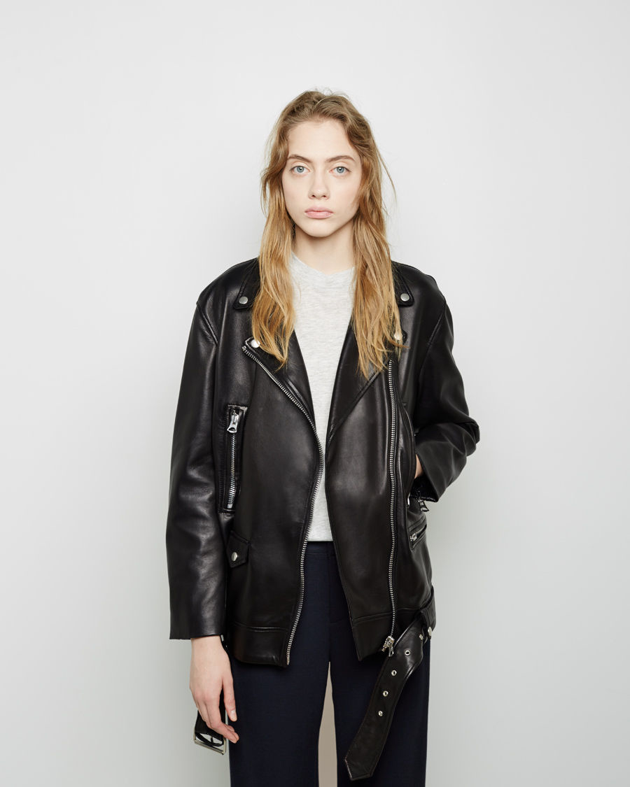 Lyst - Acne Studios Lightweight Leather Jacket in Black