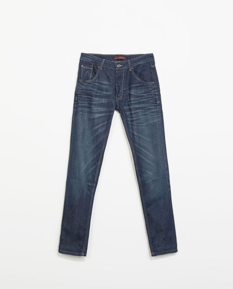 Zara Double Pocket Denim Jeans in Blue for Men (Dark blue) | Lyst