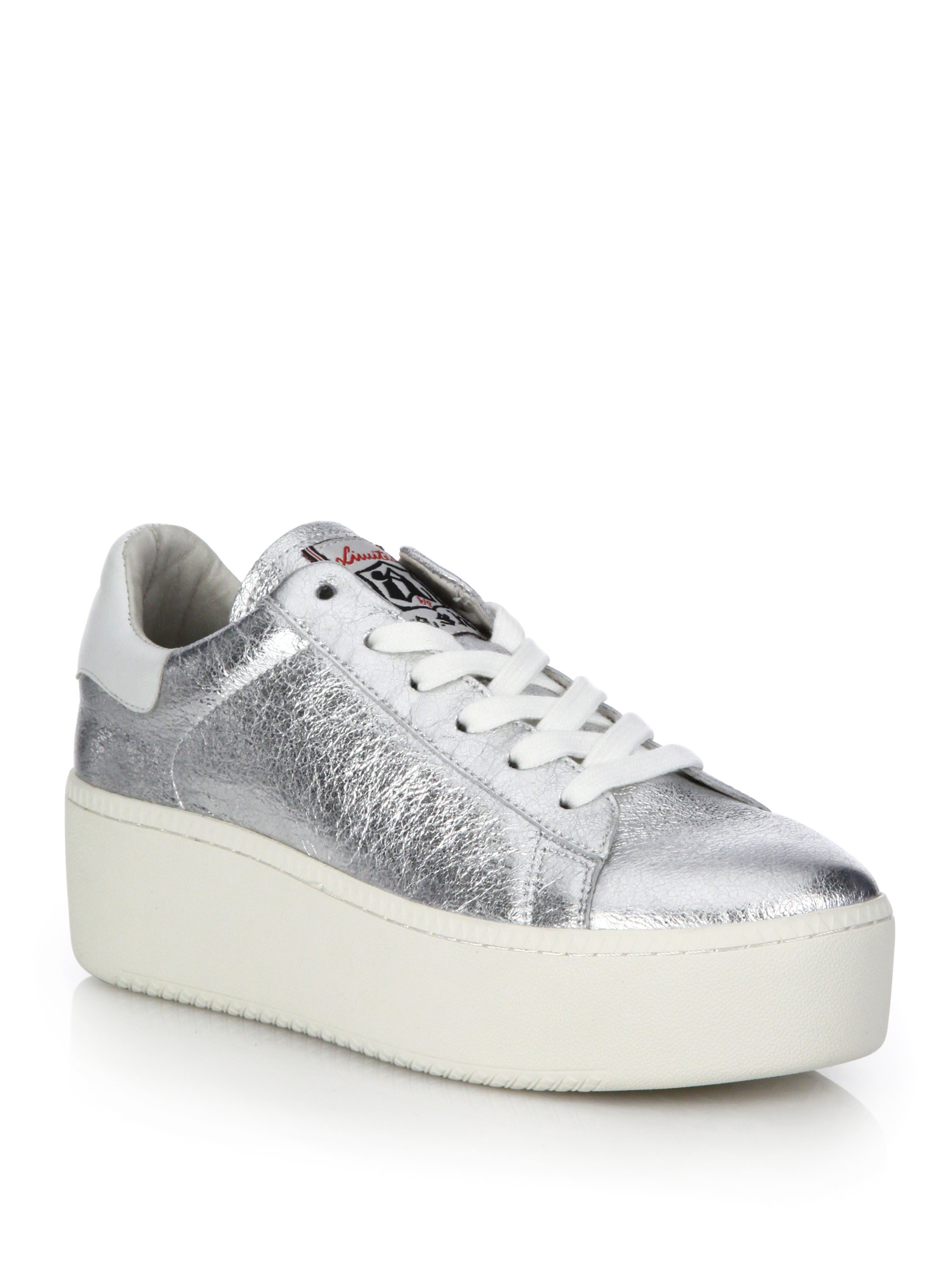 ash white platform trainers