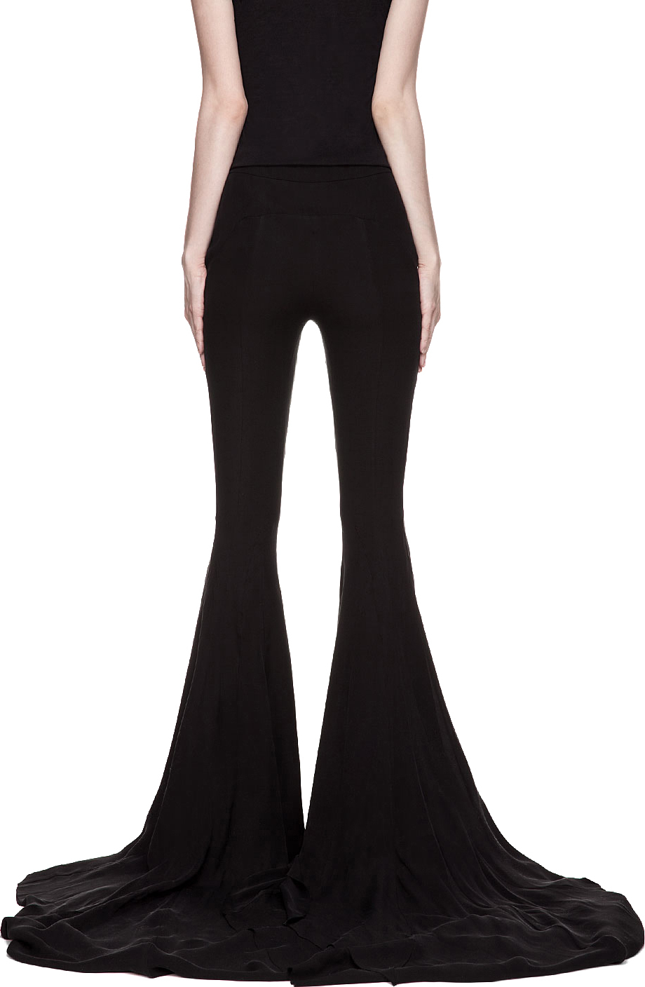 black flared evening trousers