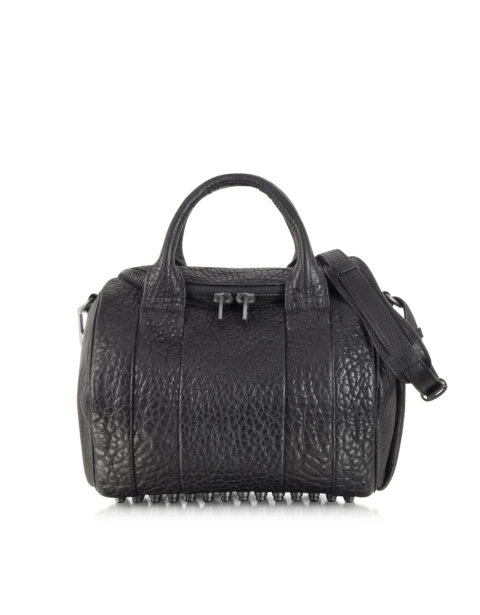 Alexander Rockie Pebbled Leather Stud Bottom Satchel Bag In Gallery