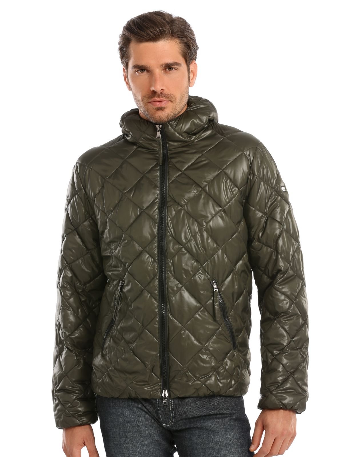 Guess Marciano Quilted Down Jacket in Green for Men | Lyst