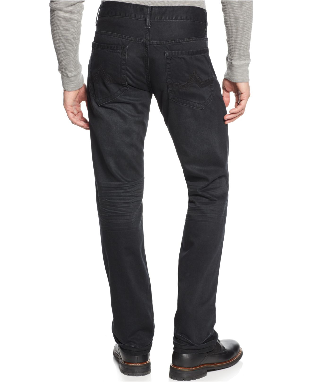 black slim straight jeans