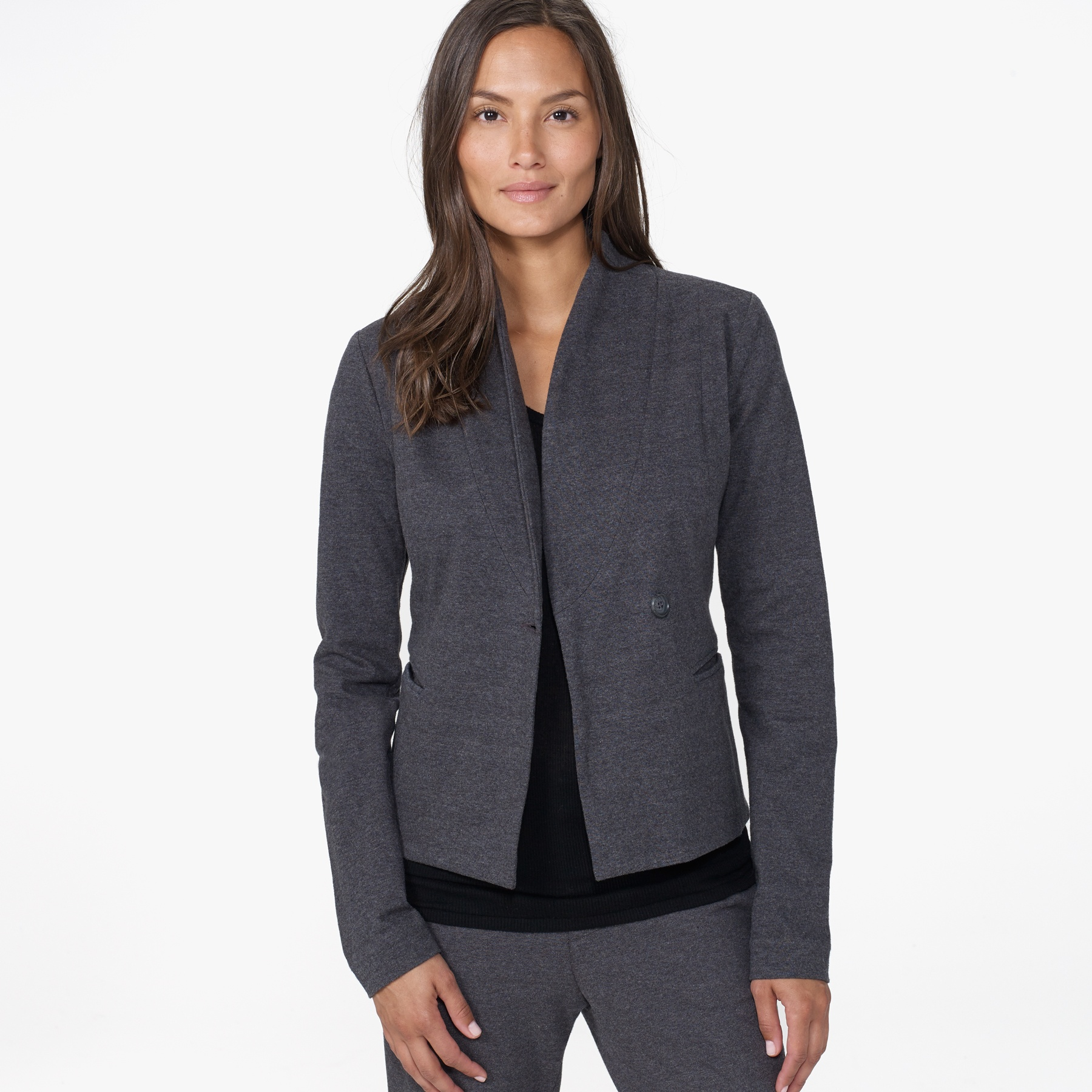 James perse Knit Jersey Blazer in Gray (Heather Charcoal) Lyst