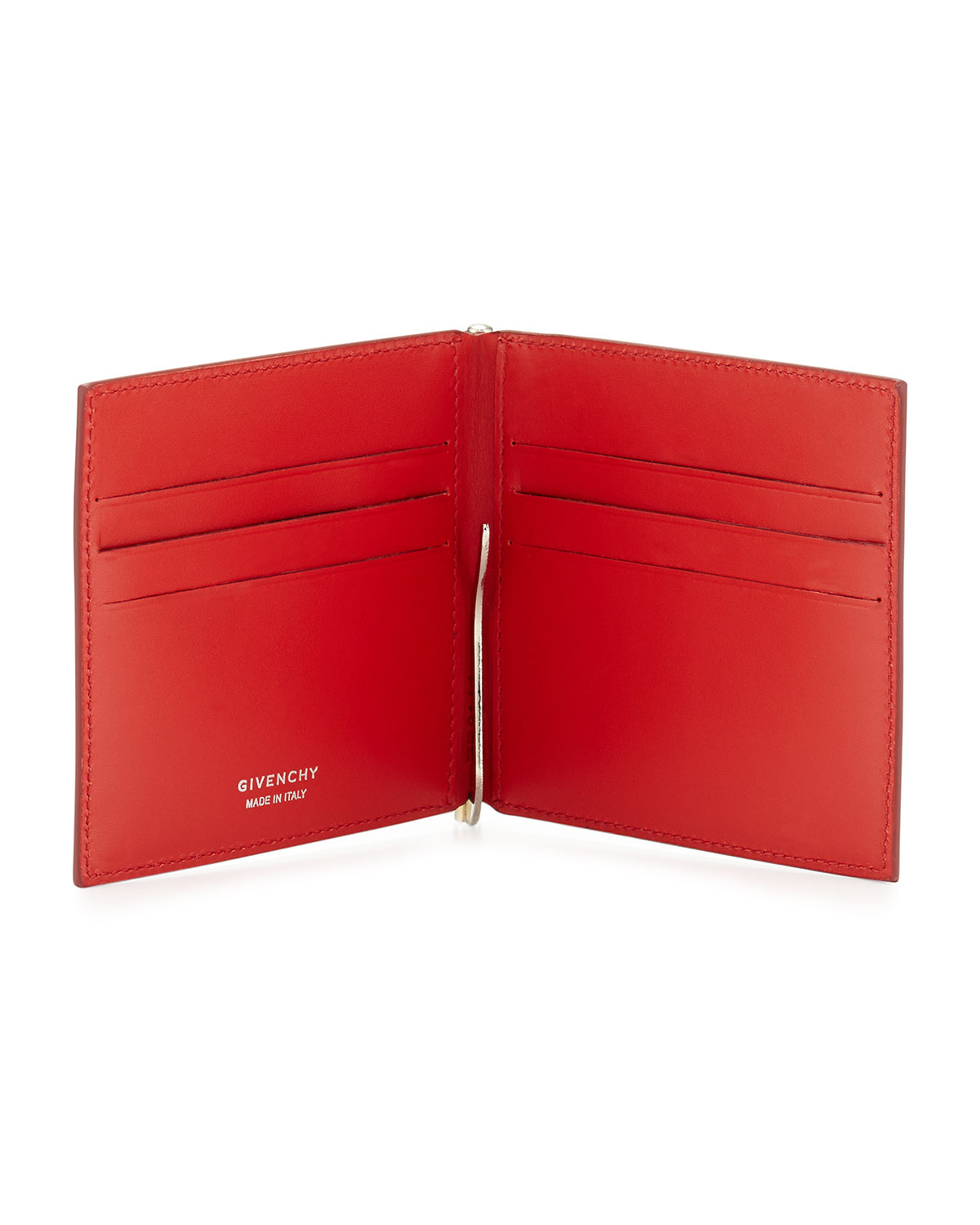 Givenchy Money Clip Leather Billfold Wallet in Red for Men | Lyst